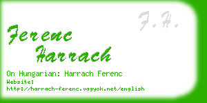 ferenc harrach business card